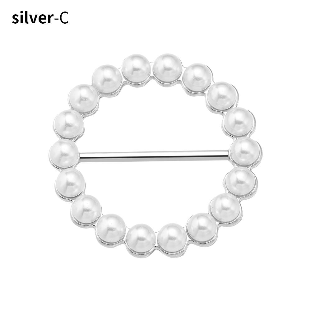 T-shirt Pearl Fixed Buckle Shirt Hem Decorative Buckle Silk Scarf Buckle Clothes Tighten Knotted Buckle Ring