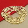 New Gold Plated Necklaces 18-24 Inches Classic 8mm Sideways Chain Necklace For Men Fashion Jewelrys Gifts Wedding Party