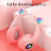 Flash Lamp Cat Ear Bluetooth Headphone With MIC Support 3.5mm AUX/TF Card Play Wireless Headset Kids Girl Earphone Birthday Gift