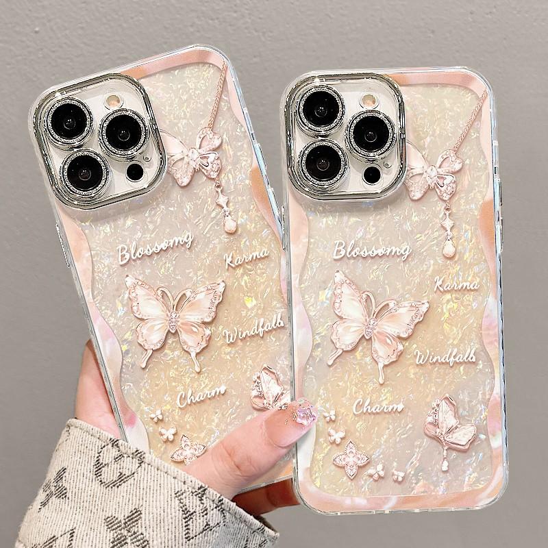 Crystal Butterfly for Apple 17promax Personality 16 New 15 Mobile Phone Case iPhone13 Electroplating 11 Creative