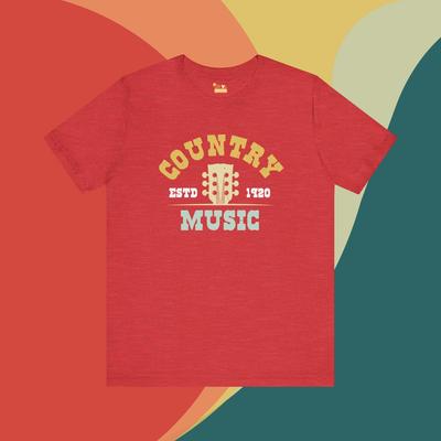 Country Music Since 1920 Retro Graphic T Shirt Mens Kids Womens Tees Unisex