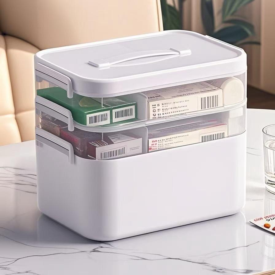 Haushalts-Erste-Hilfe-Kasten und Medikamentenaufbewahrungsbox mit großer Kapazität