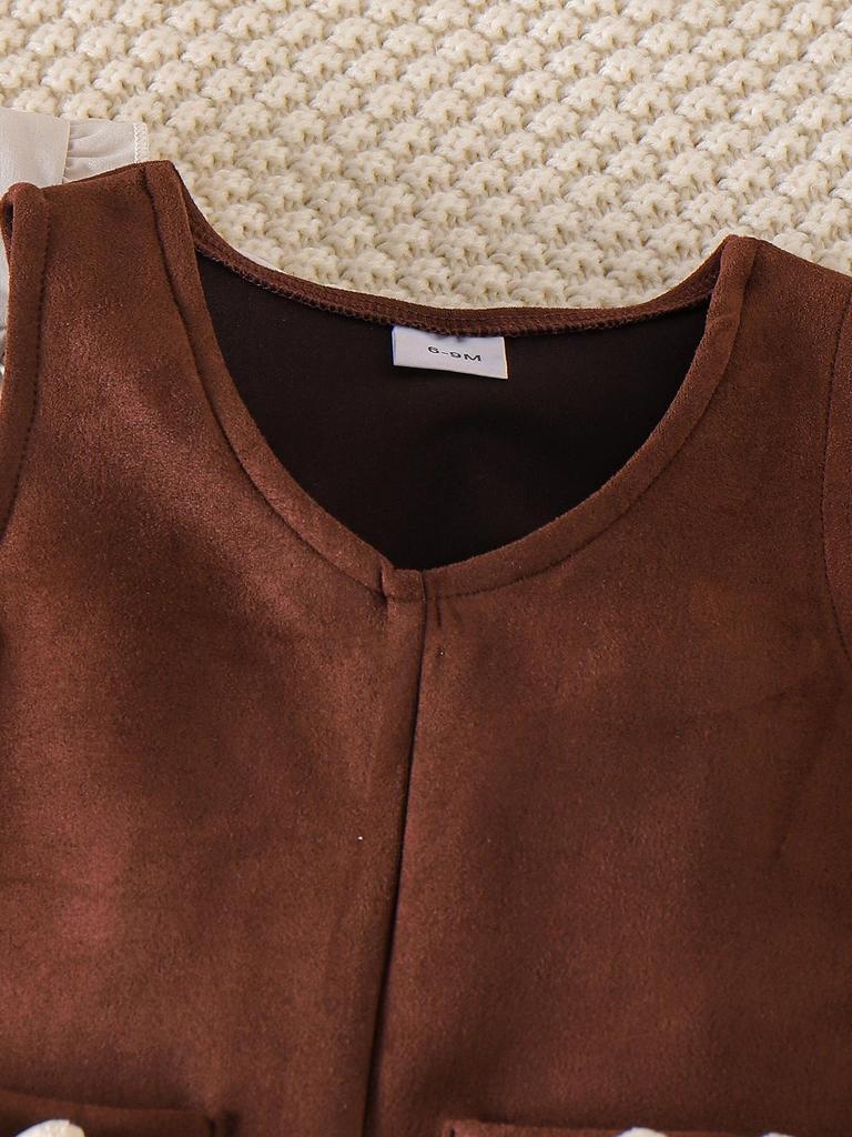 Neues europäisches & amerikanisches Mädchen-Outfit: Weißes Langarm-Oberteil + Kleid