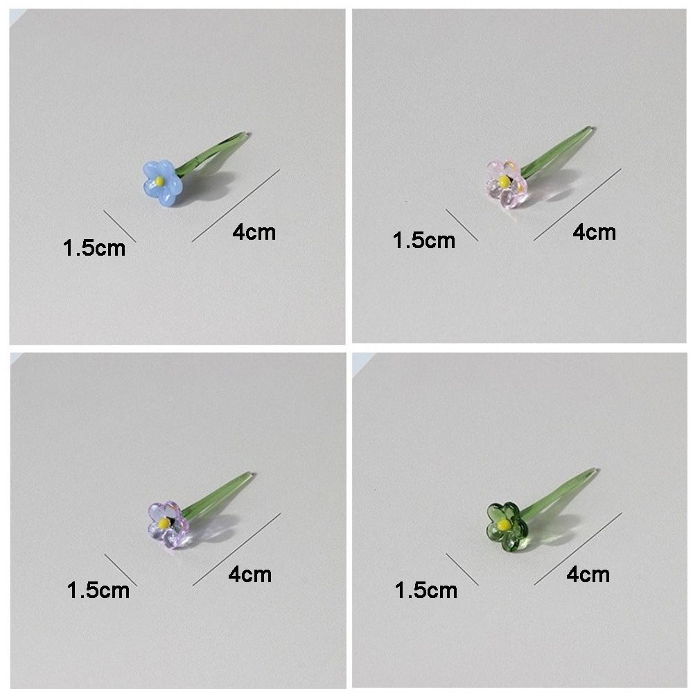 Mini Glass Flower Decor Colored Glaze Simulation Floral Glass Flower Bouquet Hand-blown Glass Flower Home Room Decoration