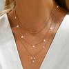Simple Design Multi-style Cross Pendant Necklace Shiny Rhinestone Snake Pendant Collarbone Versatile Bead Chain Necklace