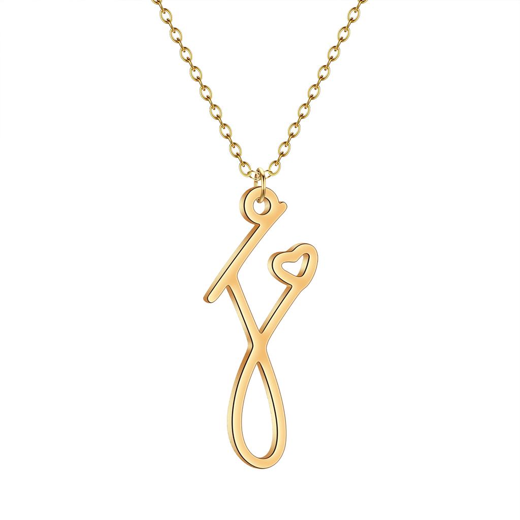 Kinitial Dainty Initial Letter Necklaces For Women Minimalist Stainless Steel Initial Necklace Femme Wedding Jewelry Gift