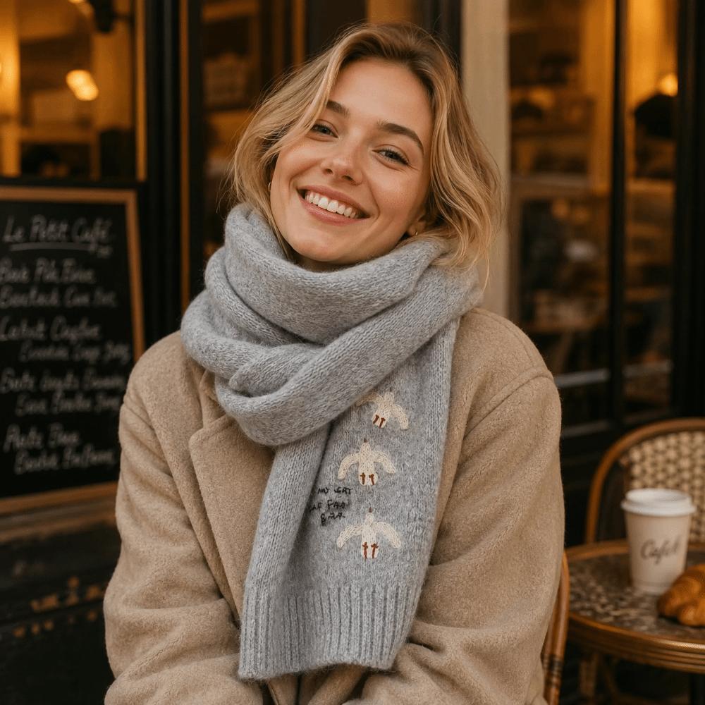 Warm Knitted Scarf Thickened Neck Scarf Fashion Winter Scarf Girls