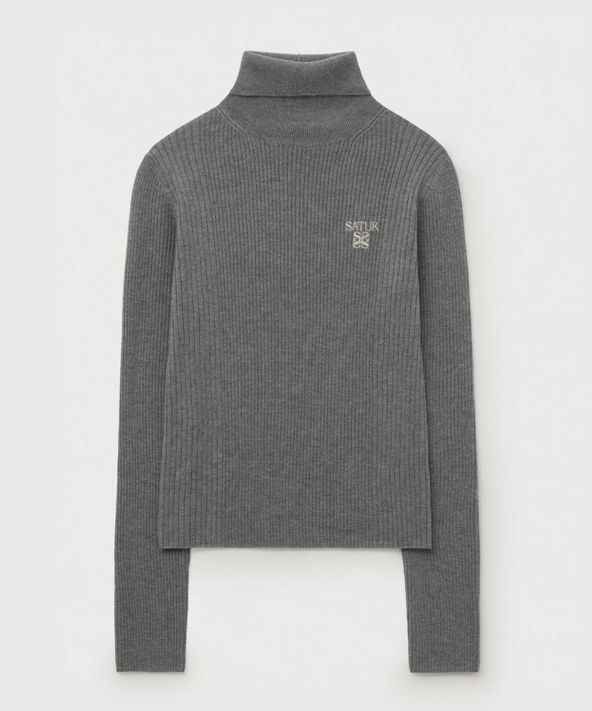 Seteo (W) 2-Way High-Neck Knit Grey