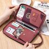 Women's Anti-Theft Multi-Functional Genuine Leather Passport Holder: Large Capacity for Tickets, Passports, and Documents.
