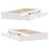 Solid Wood Bed without Mattress White 75x190 cm Pine Wood