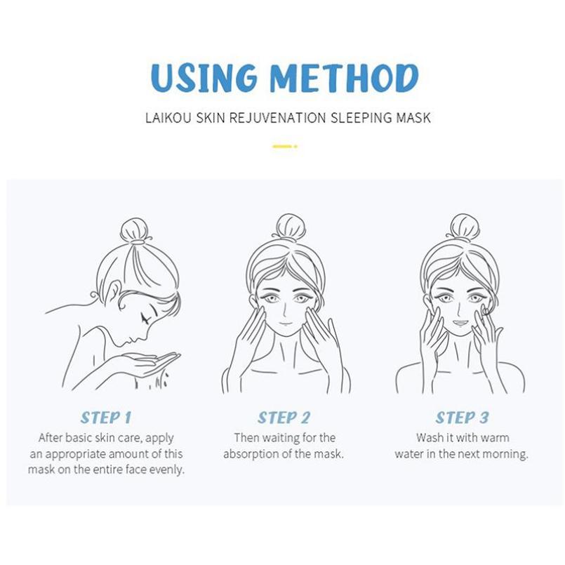 LAIKOU 7Pcs Skin Rejuvenation Sleeping Face Mask Anti Wrinkle Night Facial Dark Mask