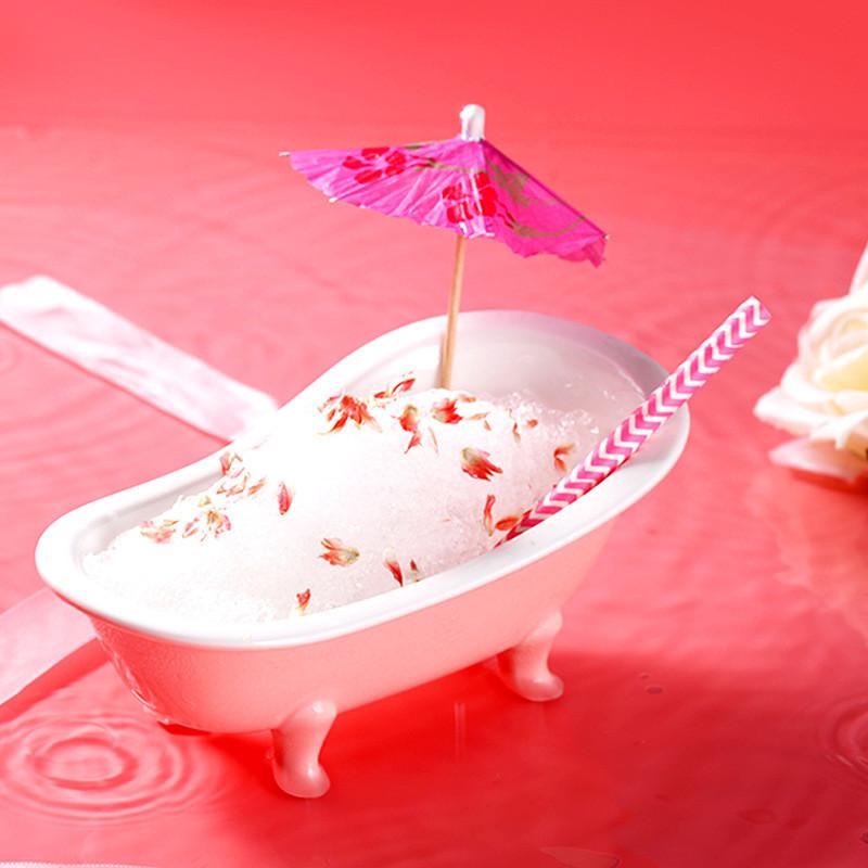 Creative Cocktail Glass 3D Ceramic Bathtub Cocktail Glasses Pink Tub Wine Cup Hawaii Tiki Mug Cold Drink Smoothies Dessert Cake