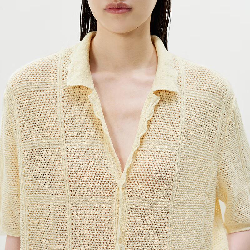 LESS 2025 Summer Polo Collar Short Cardigan