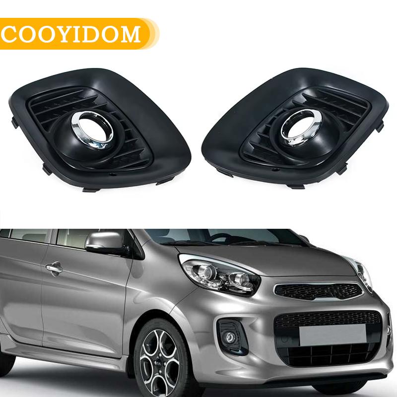 Osłona Lampy Przeciwmgielnej Zderzaka Przedniego Samochodu Dla Kia Picanto Morning 2015 2016 2017 Ramka Grilla Lampy Przeciwmgielnej Obudowa Reflektora 86547-1Y520