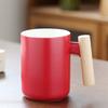Tazza Creativa Ceramica Retrò Manico in Legno Tazza da Caffè per Ufficio Tazza d'Acqua Souvenir Evento di Apertura