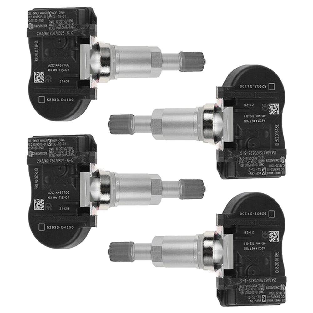4Pcs Tyre Tire Pressure Sensor for Hyundai Kia 433MHz 52933D2100, 52933D4100, 52933D9100, 52933-D4100, 52933-D2100, 52933-D9100
