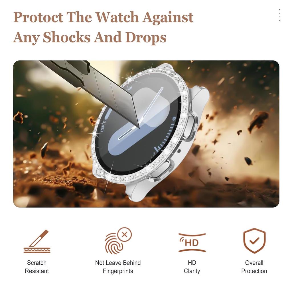 Θήκη Bling με Διαμάντια για Samsung Galaxy watch 7 44mm 40mm Αξεσουάρ Προστατευτικό Οθόνης Τζάμι Ασφαλείας Προφυλακτήρας Κάλυμμα Galaxy watch 7