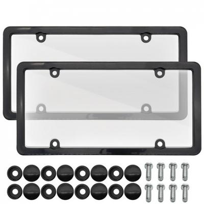 Clear License Plate Tag Frame Covers Bubble Shields Protector for Car-Truck Auto