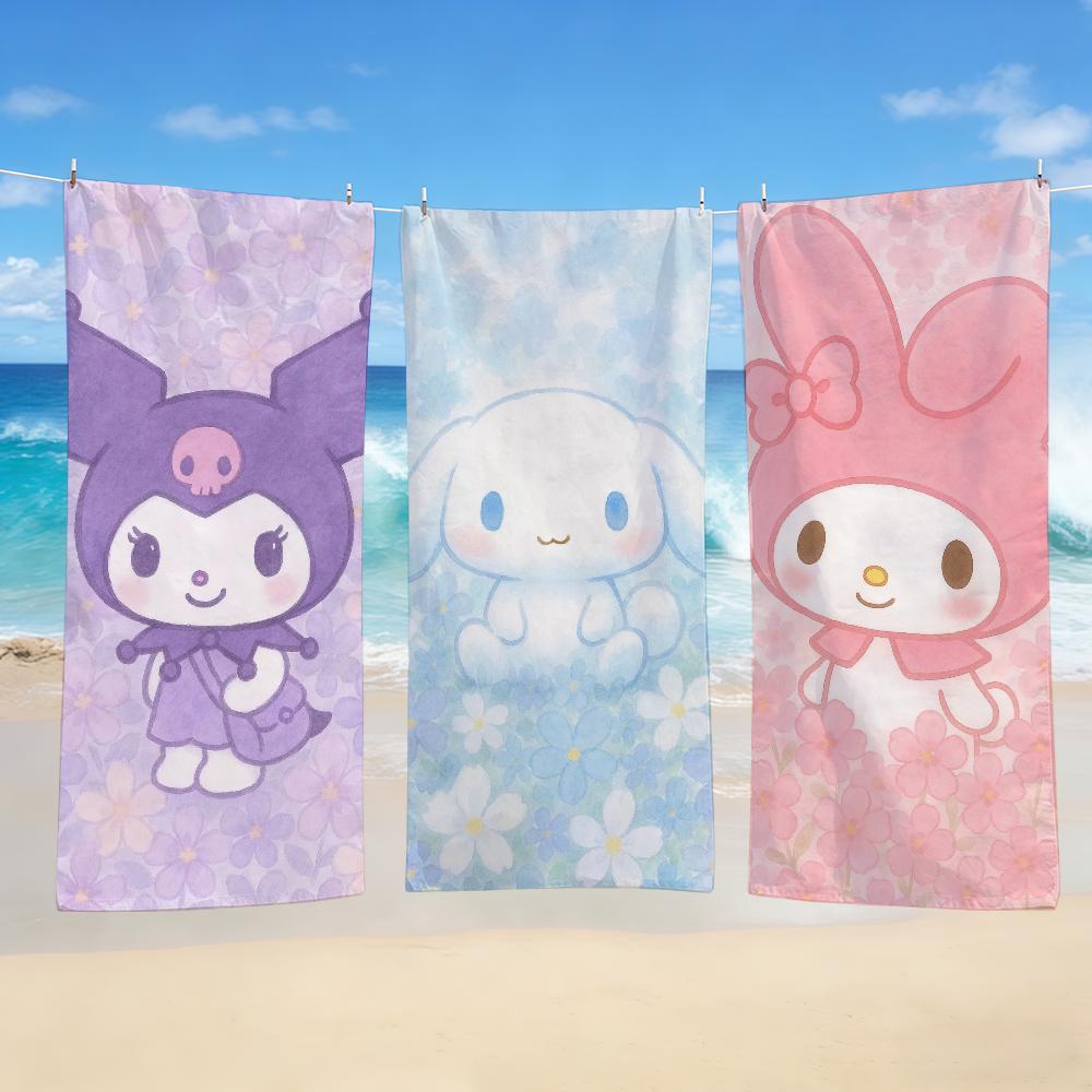 Towel Textile Bathrobe Beach Quick-Drying Lightweight Beautiful Portable Camping Swim Family Pool Flower SRO Travel