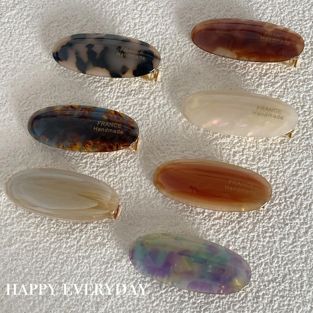 Retro Oval Small Bangs Hairpin Colorful Acetate Hair Clips Womens Sweet Exquisite Barrettes Bangs Clip Fashion Hair Accessories