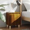 Vidaxl Bedside Table with Wooden Legs, Brown Oak, 40X30X50 Cm