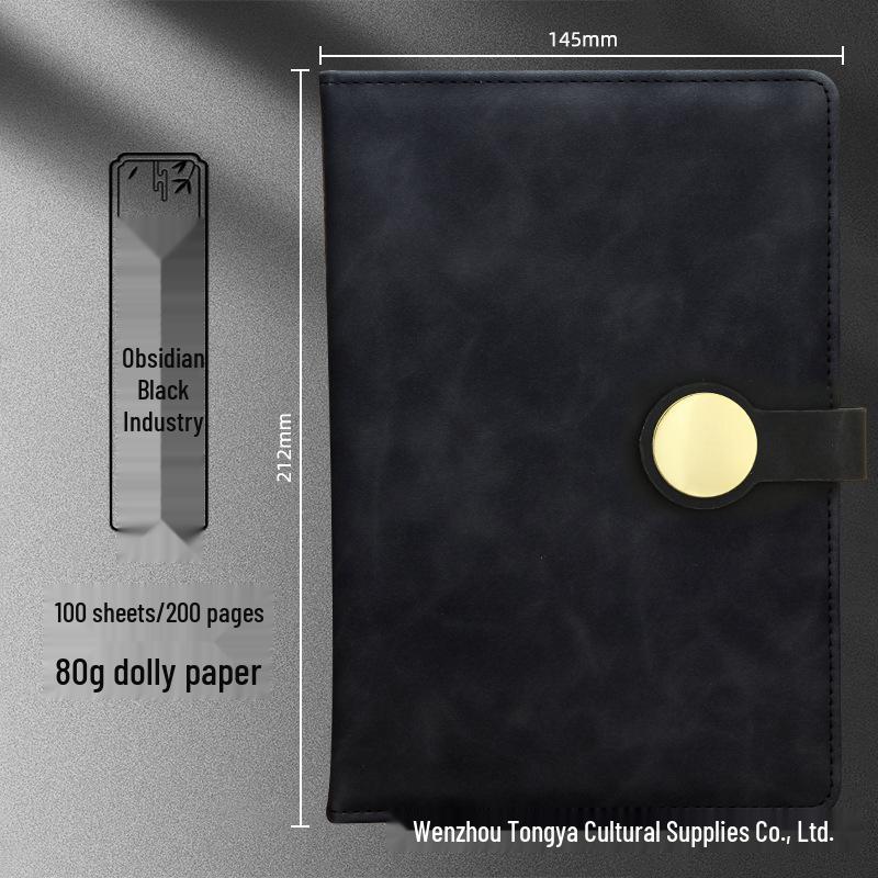 Custom Logo Corporate Gift Set: Notebook, Thermos, and Buckle Gift Box Round Button