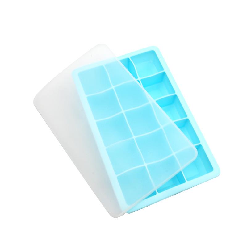 

15 grid silicone ice grid creative home DIY ice block mold with cover ice making mold ice maker ice mold ice pack ice tray синий