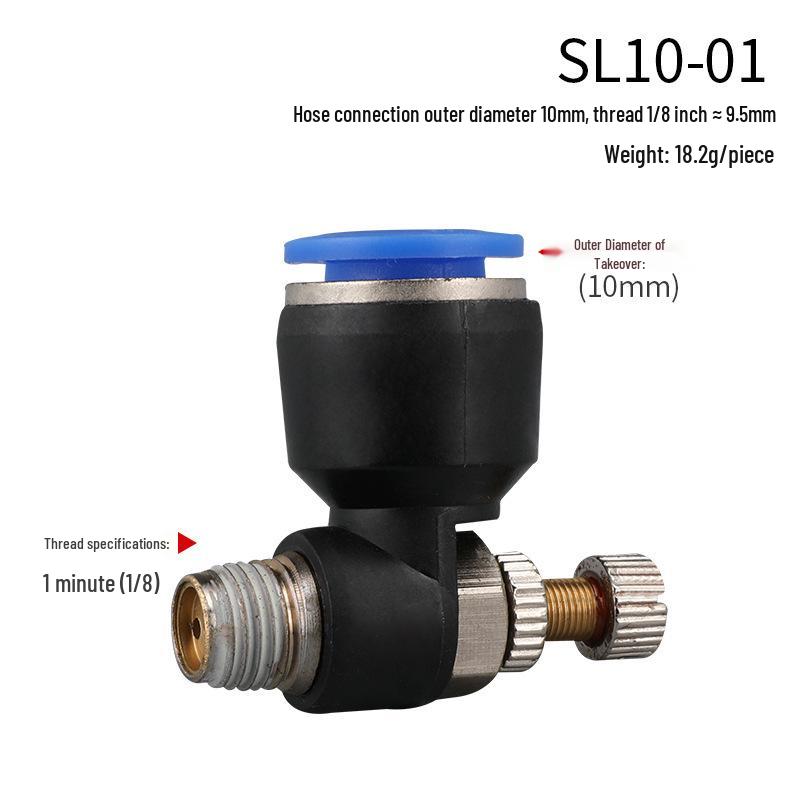 Pneumatic Fitting Combo: SL Throttle Valve 8-02, SL6-01 Component, 10-02 Insert Cylinder, Air Pump
