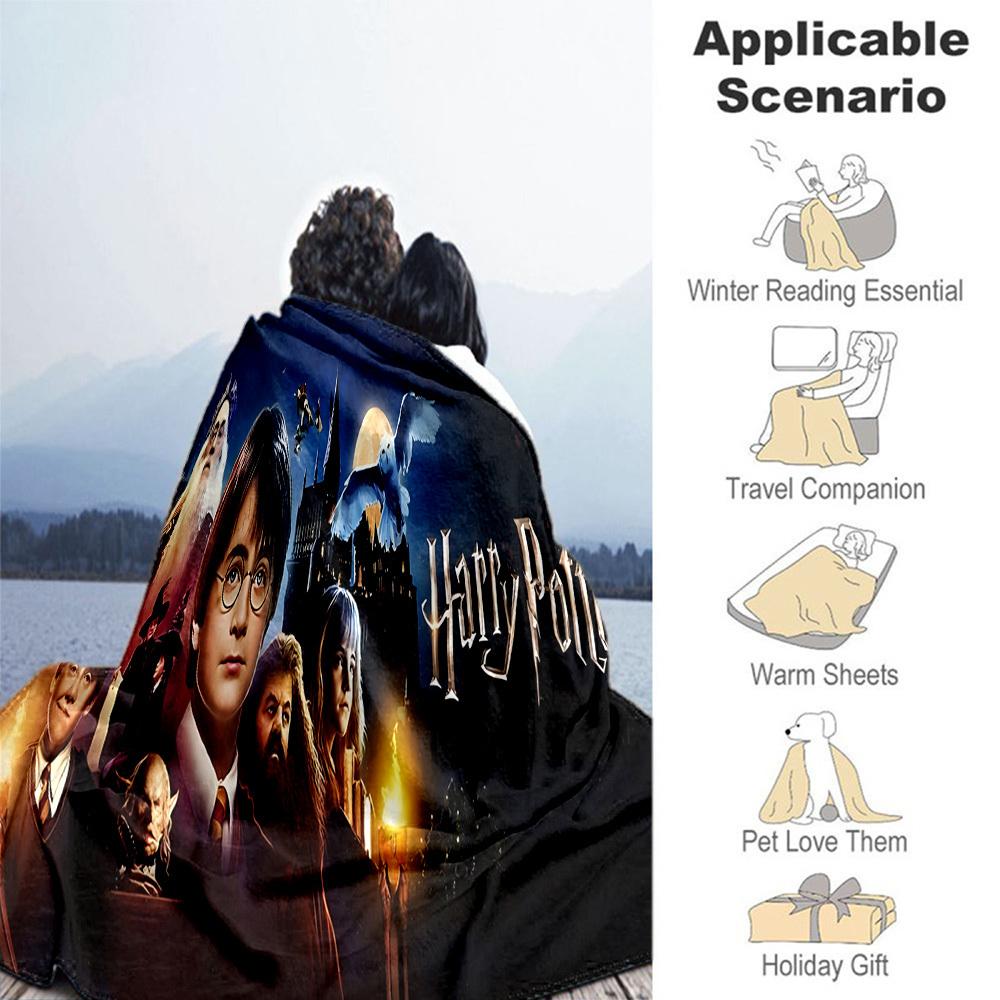 1pc Harry Potter,Hogwarts,Magic Outdoor Flannel Throw Blanket All Season Soft Warmth,Home Decor 1031046