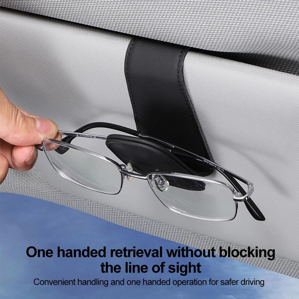 Car Sun Visor Glasses Box Sunglasses Clip Card Ticket Holder Stand Pen Case Eyeglasses Multi-Function Storage Car Accessories