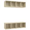 TV Wall Cabinets Set of 2 Sonoma Oak Wood Based Material