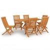 VidaXL Garden Lounge 7 Pcs Dining Furniture Dining Set Table and Chairs Outdoor Patio Wood 3059594