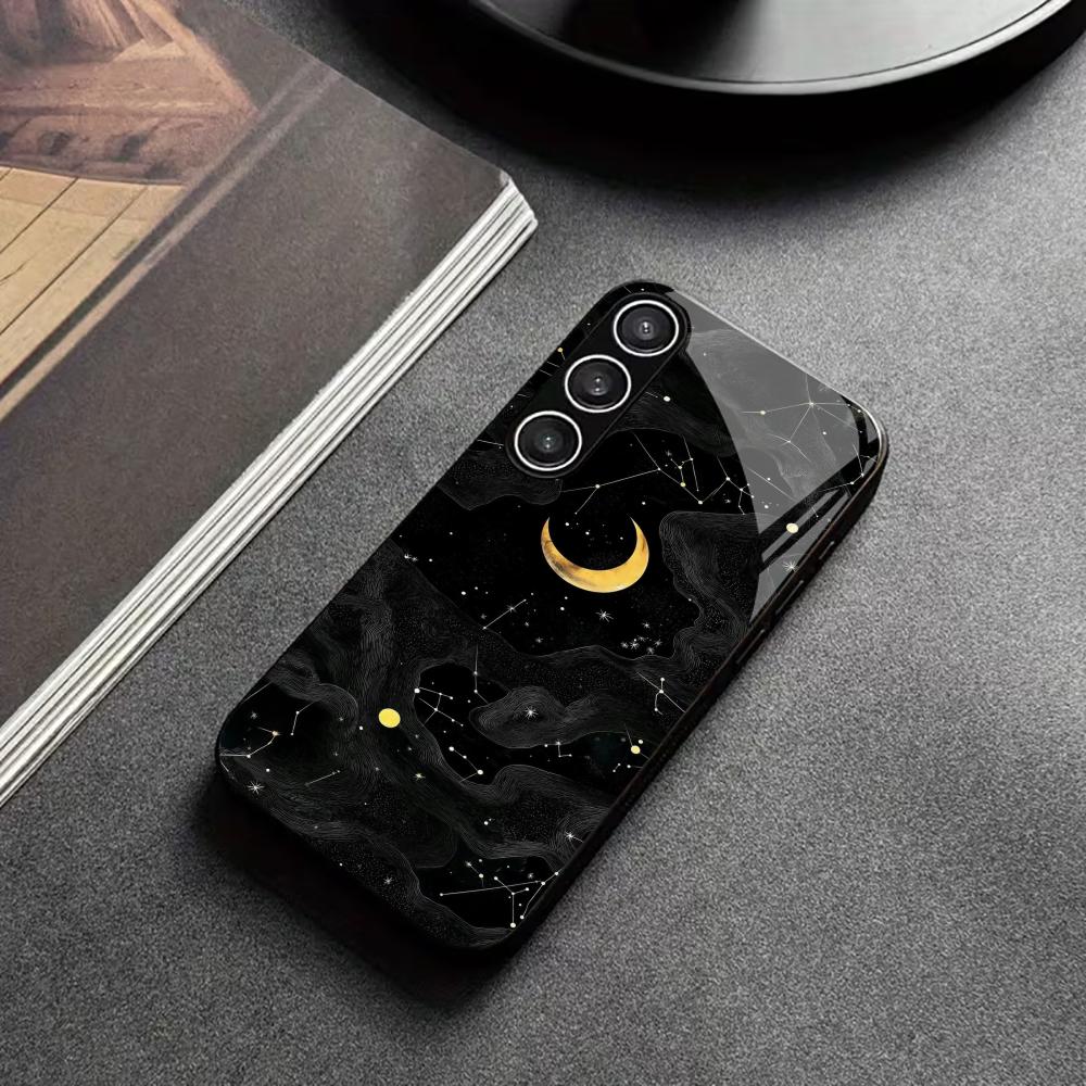 Night Sky Protective Exquisite High-end PhoneCase Glass TPU PhoneCase for Samsung Galaxy S26 S25 S24 S23 S22 S21 FE,Ultra,Plus