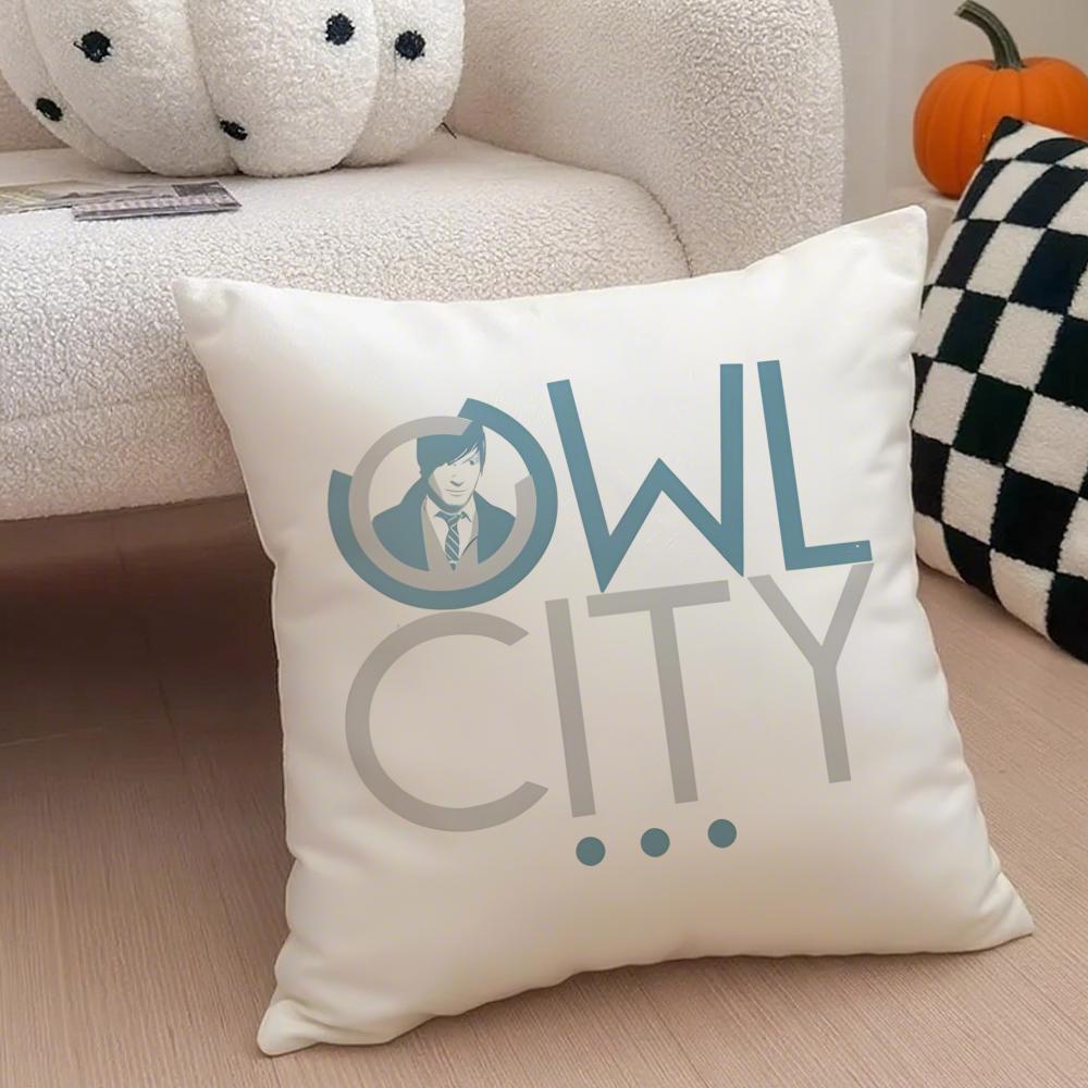 Dreamy Fresh O-Owl City Music Fashion Cushion Cover Throw Pillow Cover Hidden Button Durable Polyester Chair Cushion