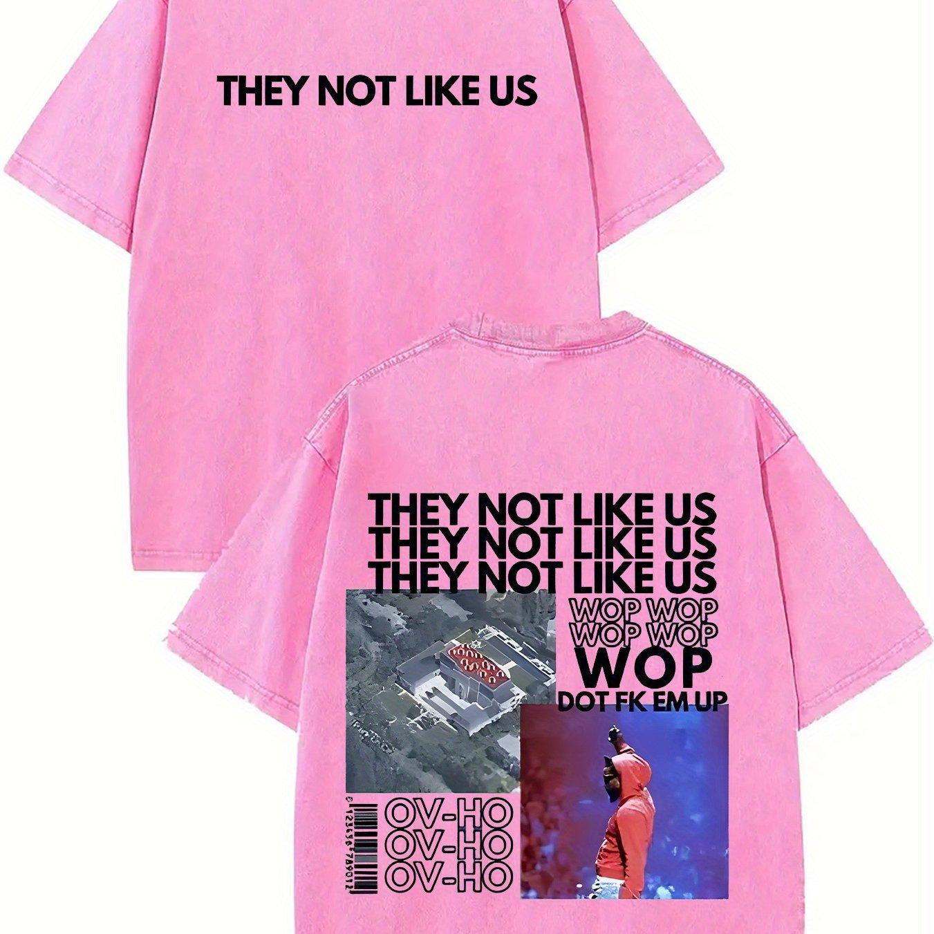 They Not Like Us Printing Retro Washed High-Quality Cotton T S розы красного