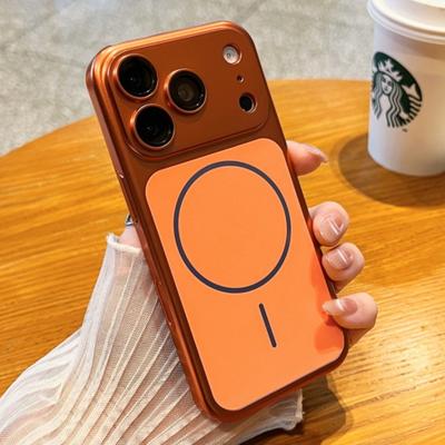 For Matte Plating PC Magnetic Phone Case For For Iphone 16 15 14 13 Hard Bumper Lens Protector Cover On 17 Pro Max