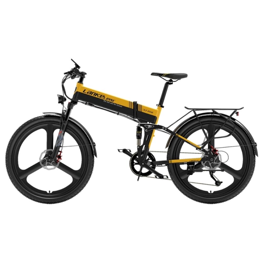 Foldable electric bicycle LANKELEISI XT750 Sport ,500W motor, a 48V 12.8Ah battery, a top speed of 35 km/h, a range of 110km, and 26*2.35 inch tires.