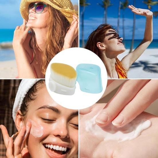 

Yousheng Portable Sunscreen Applicator Soft Bristles Multifunction Foundation Loose Powder Eye Shadow Blush Sun Lotion Cream Makeup Brush жёлтый