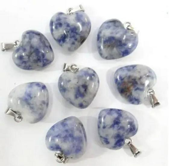 20MM Heart-Shaped Natural Crystal Stone Pendant Necklace DIY Accessory