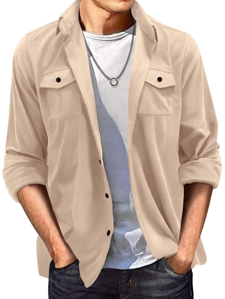 2024 Men's European American Suede Lapel Casual Jacket - Spring/Autumn Style