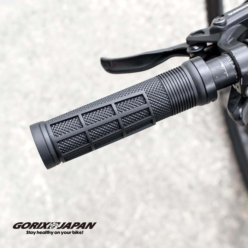 GORIX Bicycle Round Cylindrical Flared Grip Shock Cycle Customized Grip Bicycle Handle Cross Mini Electric and Other Bicycles Grips, Pattern, Lock-On,