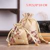 5Pcs Drawstring Pocket Chinese Style Pocket Jewelry Gift Wedding Candy Packaging Bag  Storage Bag Reusable Pouches