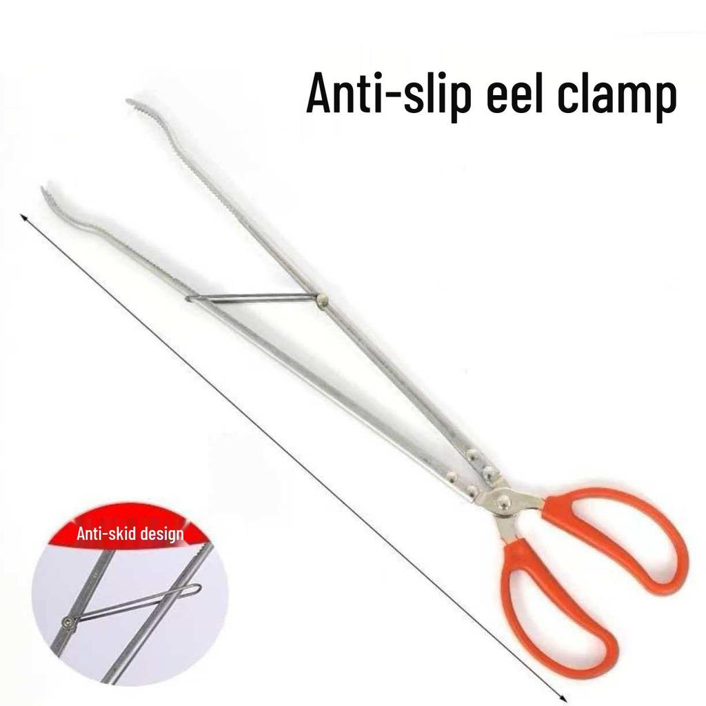 Halkfri ål- och hummertång i rostfritt stål med långt handtag