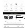 Polarized sunglasses with a square frame and pin-style temples, designed for women, offering UV protection for outdoor use