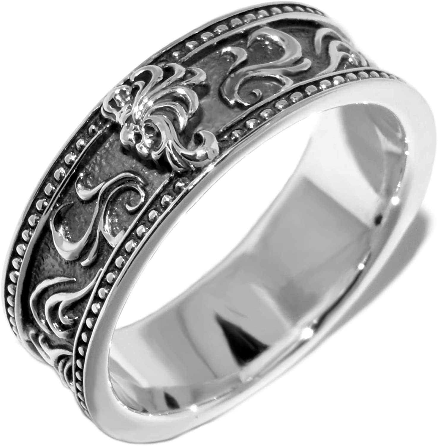 

Кольцо Howl Howl Mane Howl Кольцо Silver 925 Ширина 6 мм Плоское Прямое Изготовление 7 [Сердце Льва] Мужское №.