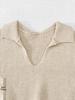 Women's High-End Deep V-Neck Knitted Sweater Tank with Turn-Down Collar