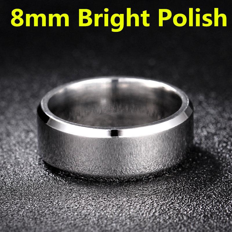 4-8mm Dull Polish Silver Color Titanium Ring For Men and Women Personalized Ring Customize Engraved