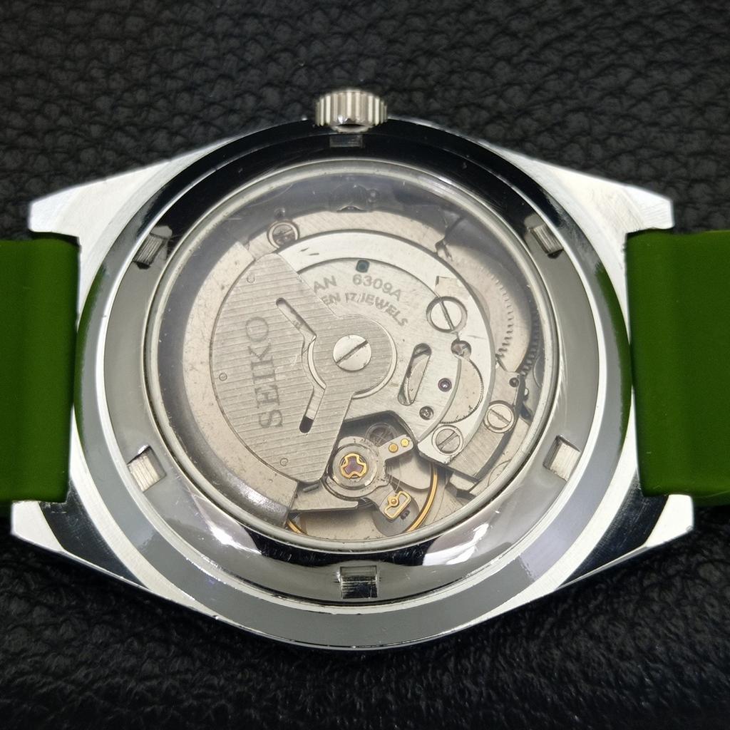 JAPAN VINTAGE REFURBISHED SEIKO 5 AUTOMATIC 6309A MENS GREEN WATCH a440779-4 Sk-a440779