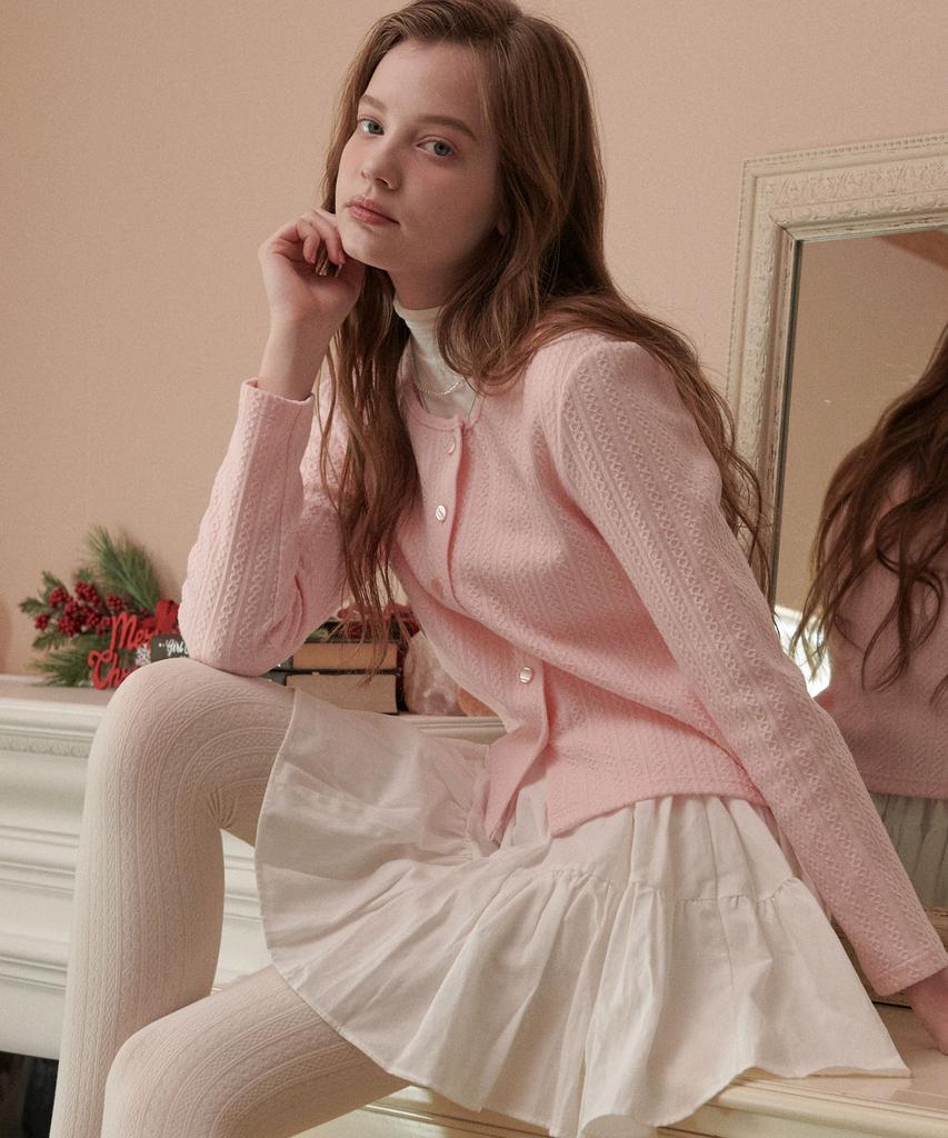 Luluchou Twist Cardigan - Romantic Pink