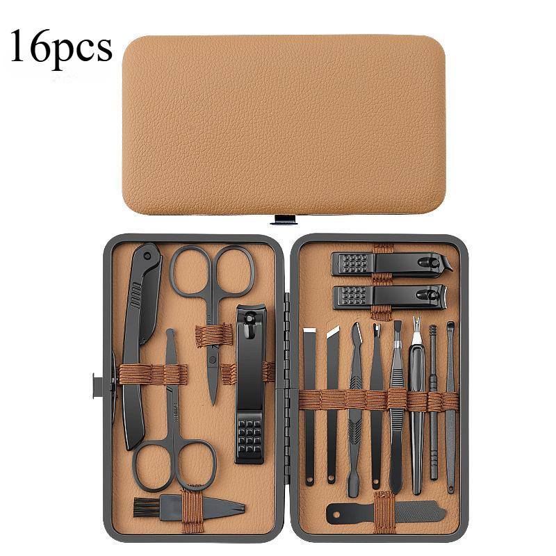 Red Black 24-Piece Manicure Set with Premium Leather Case Home Use Nail Clippers Toe Care Tools Professional Manicure Pedicure Kit